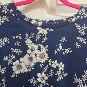 Navy Floral Women's Blouse